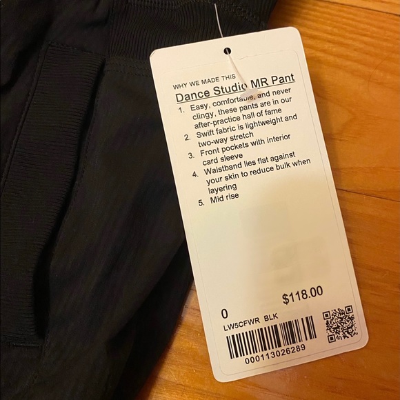 COPY - COPY - Lululemon Studio Black MR Pants Full Length NWT ✨ - Picture 2 of 3